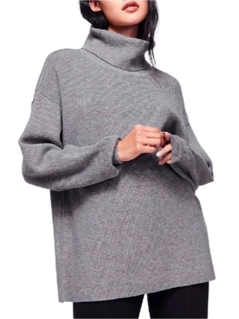 Free People Softly Structured Knit Oversized Tunic Sweater XS